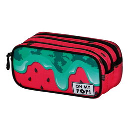 Oh My Pop FAN 2.2 Estuche Portatodo Escolar con 3 Compartimentos Ripstop Verde