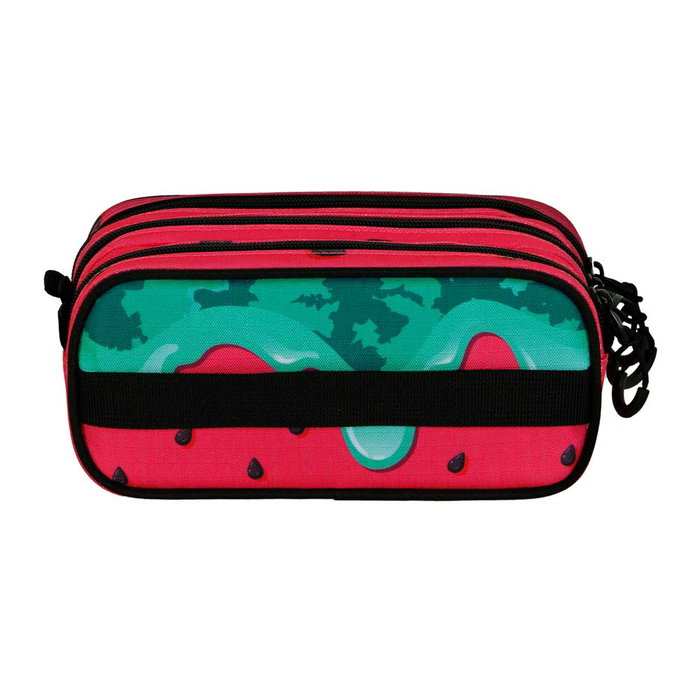 Oh My Pop FAN 2.2 Estuche Portatodo Escolar con 3 Compartimentos Ripstop Verde