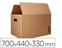 Q-connect Caja de Embalar Americana Ultra Resistente con Asas, Cartón Canal Doble 7 mm, Color Kraft, 700x440x330 mm
