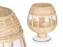 Giftdecor Portavela Copa Pequeño Vidrio Rattan 15 x 18 x 15 cm (Set de 6)