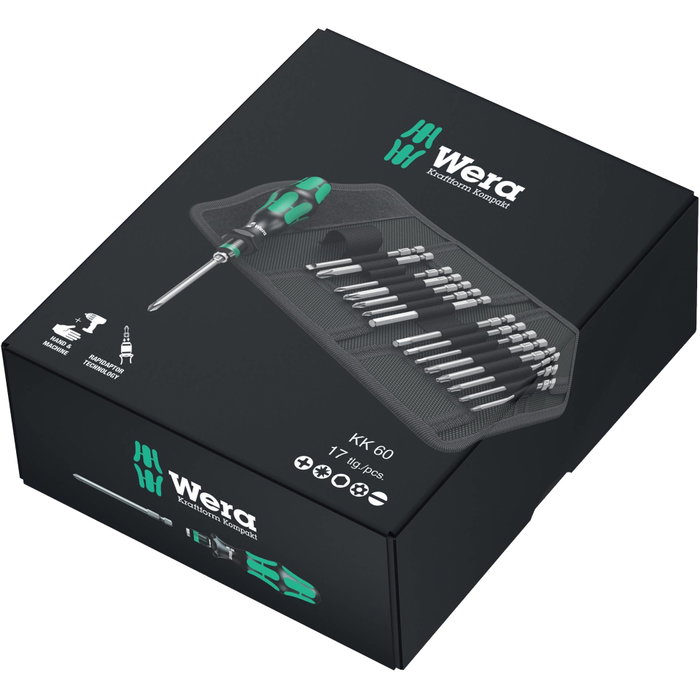 Wera Kraftform Kompakt 60 Pouch con puntas de 89 mm