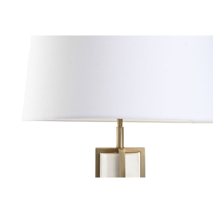 DKD Home Decor Lámpara de Sobremesa de Acero y Mármol Mate Dorado, Beige y Blanco 50x50x80 cm DKD Home Decor Lámpara de Sobremesa de Acero y Mármol Mate Dorado, Beige y Blanco 50x50x80 cm