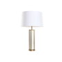 DKD Home Decor Lámpara de Sobremesa de Acero y Mármol Mate Dorado, Beige y Blanco 50x50x80 cm