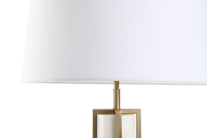 DKD Home Decor Lámpara de Sobremesa de Acero y Mármol Mate Dorado, Beige y Blanco 50x50x80 cm DKD Home Decor Lámpara de Sobremesa de Acero y Mármol Mate Dorado, Beige y Blanco 50x50x80 cm