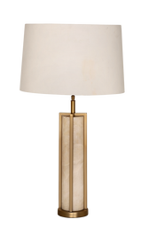 DKD Home Decor Lámpara de Sobremesa de Acero y Mármol Mate Dorado, Beige y Blanco 50x50x80 cm