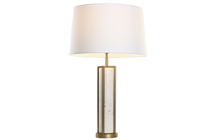 DKD Home Decor Lámpara de Sobremesa de Acero y Mármol Mate Dorado, Beige y Blanco 50x50x80 cm DKD Home Decor Lámpara de Sobremesa de Acero y Mármol Mate Dorado, Beige y Blanco 50x50x80 cm
