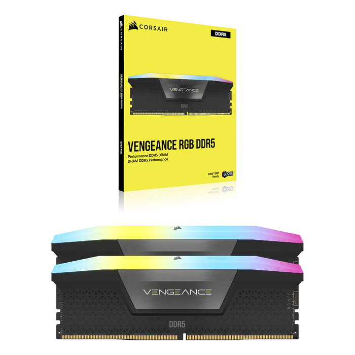 Corsair Vengeance RGB RAM DDR5 32 GB (2x16GB) 6400 MHz CL32 Kit 288-pin DIMM Negro con Disipador Térmico y Retroiluminación RGB