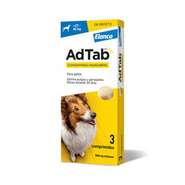 Elanco Adtab Antiparasitario Masticable para Perros 22-45 kg, 3 Comprimidos de 900 mg