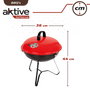Aktive Barbacoa de carbón redonda con tapa rojo y negro