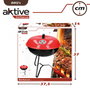 Aktive Barbacoa de carbón redonda con tapa rojo y negro