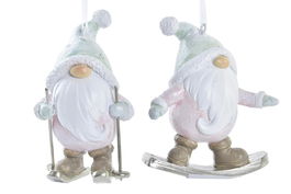 DKD Home Decor Decoracion Colgante Navidad Fantasia Blanco Rosa Resina 4 x 9.5 x 7 cm (8 Unidades)