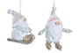 DKD Home Decor Decoracion Colgante Navidad Fantasia Blanco Rosa Resina 4 x 9.5 x 7 cm (8 Unidades)