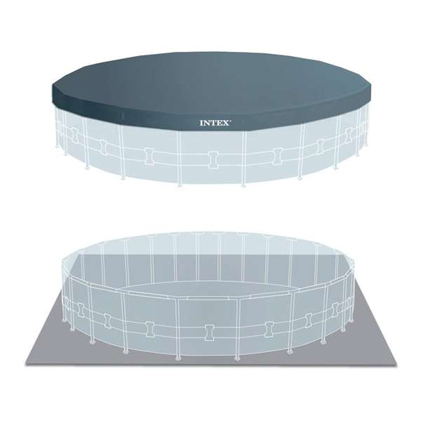Intex Piscina Prism Frame Redonda 549x122 cm con Bomba de Filtro y Escalera