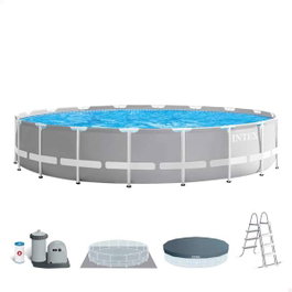 Intex Piscina Prism Frame Redonda 549x122 cm con Bomba de Filtro y Escalera