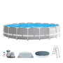 Intex Piscina Prism Frame Redonda 549x122 cm con Bomba de Filtro y Escalera