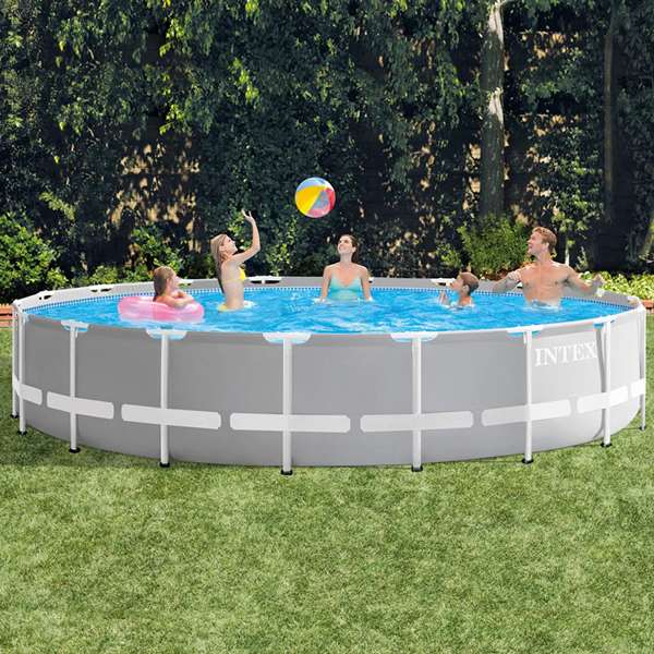 Intex Piscina Prism Frame Redonda 549x122 cm con Bomba de Filtro y Escalera