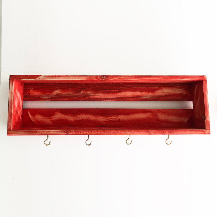 Hanah Home Raf212 Estantería de Cocina Bohemia Roja en Madera de Abeto 70x21x10 cm Hanah Home Raf212 Estantería de Cocina Bohemia Roja en Madera de Abeto 70x21x10 cm