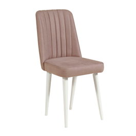Hanah Home Sillón Vina Sandalye Terciopelo Blanco y Piedra 46x85x46 cm