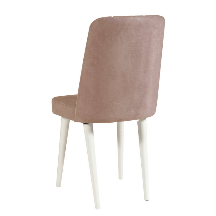 Hanah Home Sillón Vina Sandalye Terciopelo Blanco y Piedra 46x85x46 cm