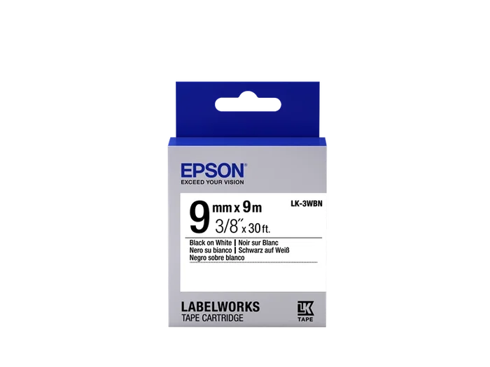 Epson LK-3WBN Cinta mecanográfica Negro sobre blanco 9 mm x 9 m