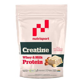 NUTRISPORT Proteína Whey Isolate con Creatina Sabor Chocolate Blanco y Avellana 500g