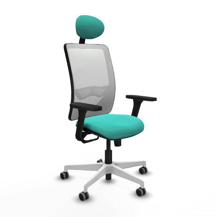 PIQUERAS Y CRESPO Silla de oficina Zulema con mecanismo Sincro, Turquesa y Blanco PIQUERAS Y CRESPO Silla de oficina Zulema con mecanismo Sincro, Turquesa y Blanco