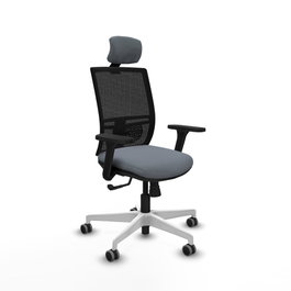 PIQUERAS Y CRESPO Silla de oficina Yunquera con mecanismo Sincro, Gris y Negro