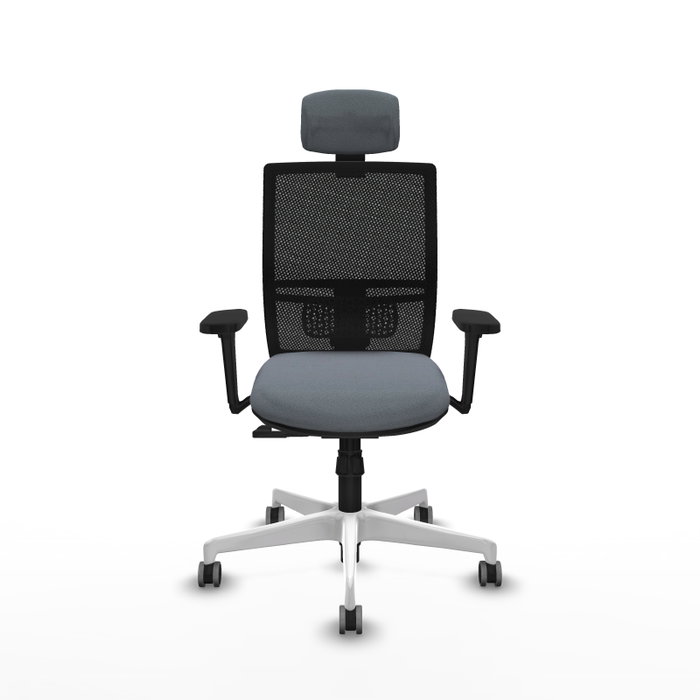 PIQUERAS Y CRESPO Silla de oficina Yunquera con mecanismo Sincro, Gris y Negro