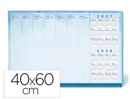 Liderpapel Planning de Sobremesa Semanal 2027-2028, 40x60 cm, 50 Hojas de 90 g/m², Vista Semana con Regla y Espacio para Notas