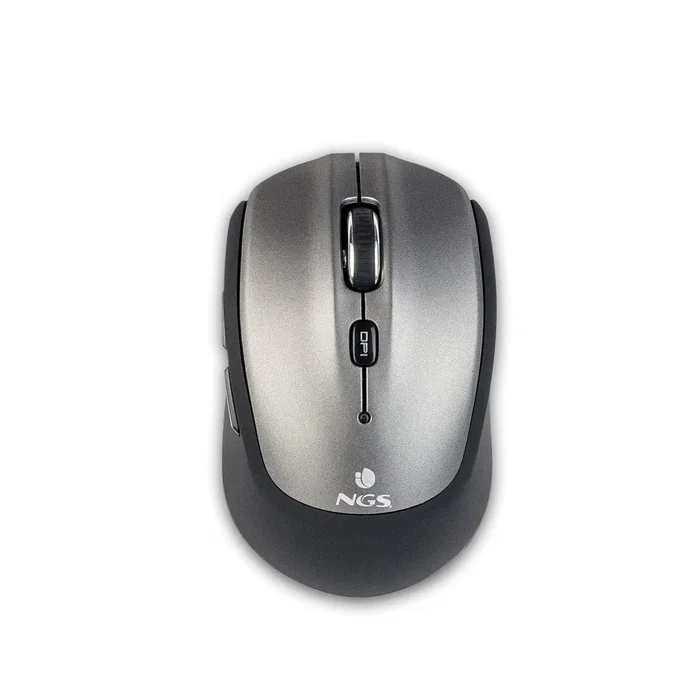 NGS Frizz BT - Ratón Inalámbrico Bluetooth Óptico para Oficina 1600 DPI, Ambidextro, Compatible con Windows/Mac/Linux/Android, Portátil, Gris