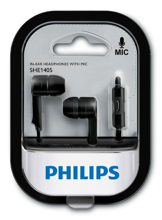 Philips Auriculares In-Ear con Micrófono - Negro