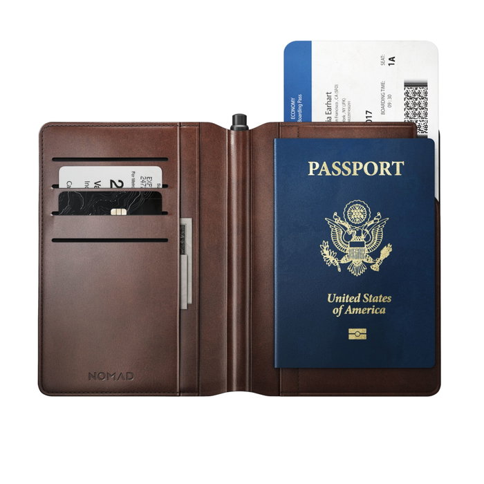 Nomad Leather Passport Wallet Pen Edition Rustic Brown