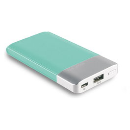 RealPower Powerbank PB-4000, 4000mAh, Azul Lake Plata, Polimero de Litio, Carga Rapida 2A, MicroUSB