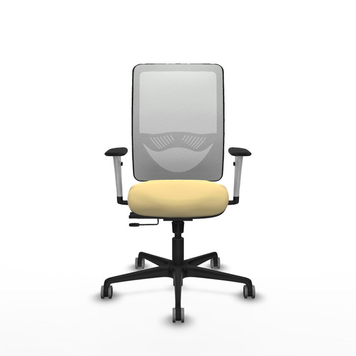 PIQUERAS Y CRESPO Silla de oficina Zulema con mecanismo Sincro/Traslack, Crema y Blanco