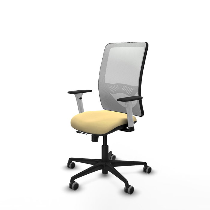 PIQUERAS Y CRESPO Silla de oficina Zulema con mecanismo Sincro/Traslack, Crema y Blanco