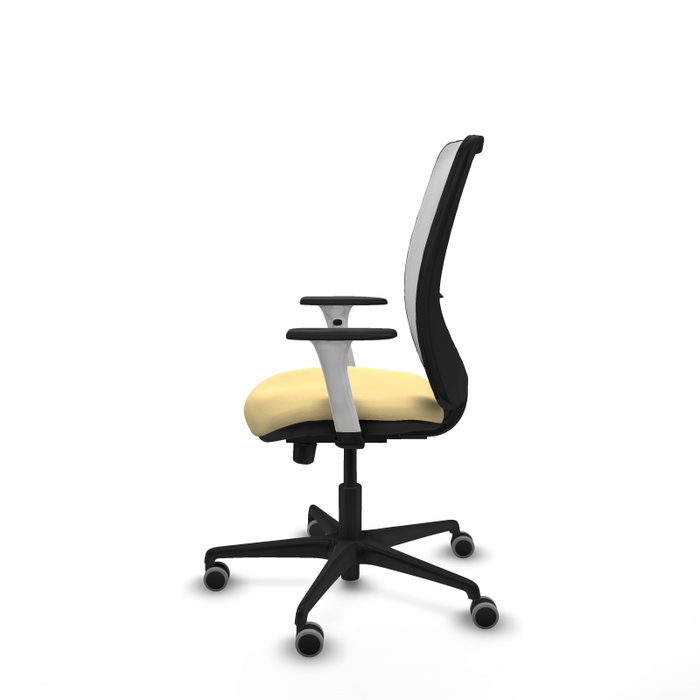PIQUERAS Y CRESPO Silla de oficina Zulema con mecanismo Sincro/Traslack, Crema y Blanco