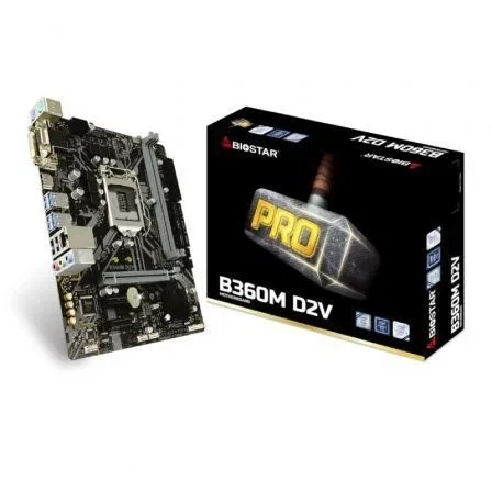 PLACA BASE BIOSTAR B360M D2V - PARA INTEL CORE 8TH/9TH GEN - SKT LGA1151 - CHIPSET B360 - 2*DIMM DDR4 - HDMI - DVI-D - VGA - MATX PLACA BASE BIOSTAR B360M D2V - PARA INTEL CORE 8TH/9TH GEN - SKT LGA1151 - CHIPSET B360 - 2*DIMM DDR4 - HDMI - DVI-D - VGA - MATX