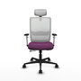 PIQUERAS Y CRESPO Silla de oficina Haches con mecanismo Sincro/Traslack, Morado y Blanco