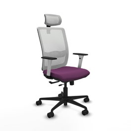PIQUERAS Y CRESPO Silla de oficina Haches con mecanismo Sincro/Traslack, Morado y Blanco