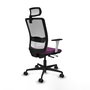 PIQUERAS Y CRESPO Silla de oficina Haches con mecanismo Sincro/Traslack, Morado y Blanco