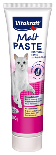 Vitakraft Pasta Malta con Queso para Gatos, Favorece la Eliminación de Pelo y Regula el Metabolismo, 100gr