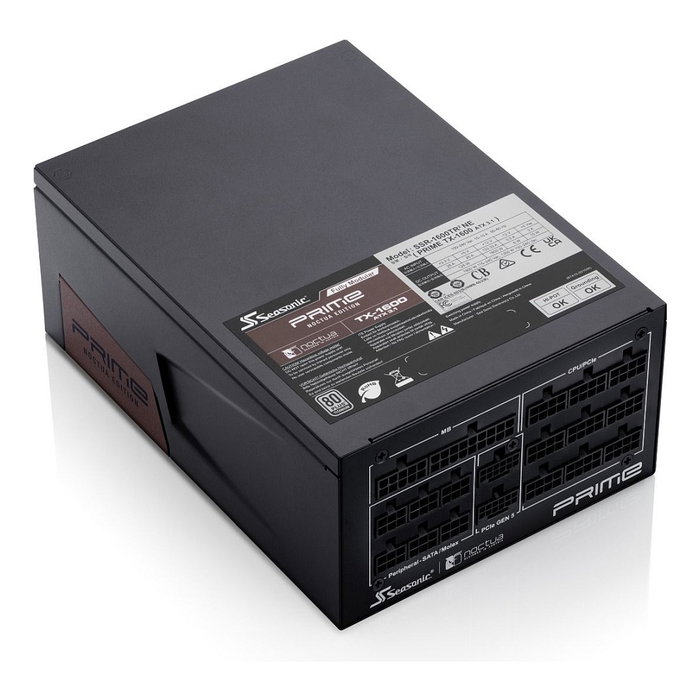 Seasonic PRIME TX-1600 Noctua Edition - Fuente de alimentación ATX 3.1, 1600W, 80 PLUS Titanium, totalmente modular, ventilador silencioso de 12 cm, 2x 12 Pin GPU, negro