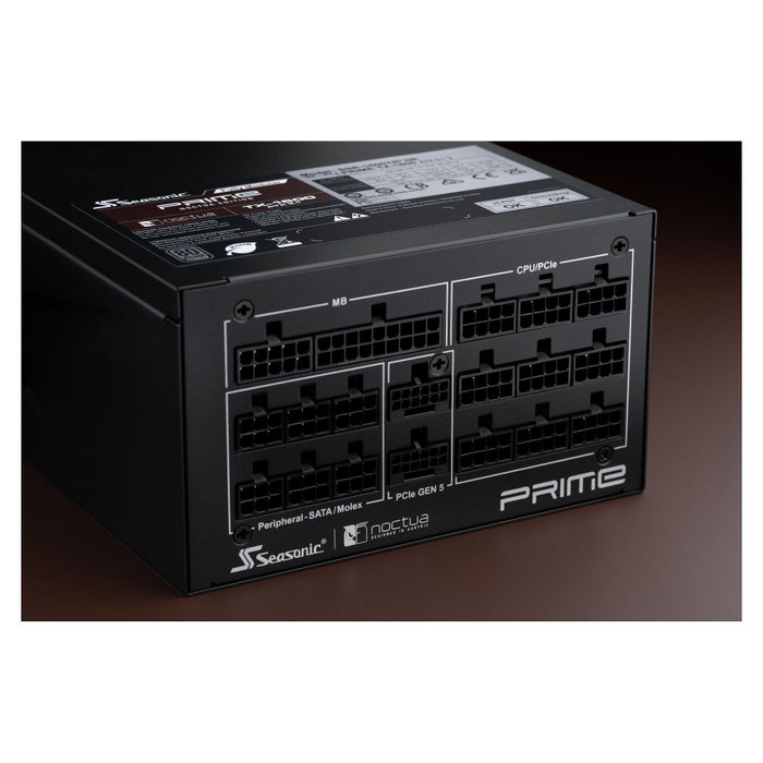 Seasonic PRIME TX-1600 Noctua Edition - Fuente de alimentación ATX 3.1, 1600W, 80 PLUS Titanium, totalmente modular, ventilador silencioso de 12 cm, 2x 12 Pin GPU, negro