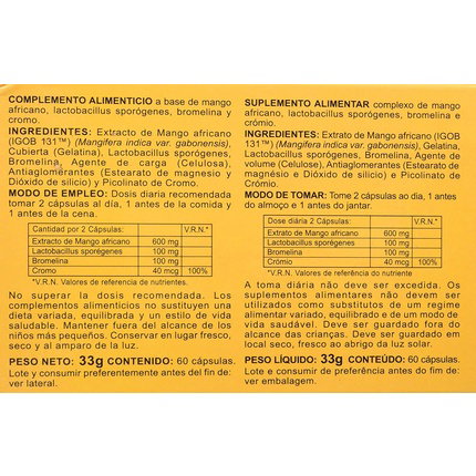 INTEGRALIA Mango Africano Plus 60 Cápsulas