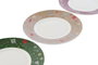 DKD Home Decor Café Navidad Tradicional Set de 6 Piezas Porcelana Rojo Verde Blanco 7.5 x 5.7 x 8 cm