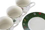 DKD Home Decor Café Navidad Tradicional Set de 6 Piezas Porcelana Rojo Verde Blanco 7.5 x 5.7 x 8 cm