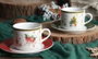DKD Home Decor Café Navidad Tradicional Set de 6 Piezas Porcelana Rojo Verde Blanco 7.5 x 5.7 x 8 cm