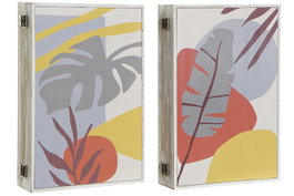 DKD Home Decor Guardallaves Tropical Multicolor 4 Unidades 6 x 30 x 20 cm