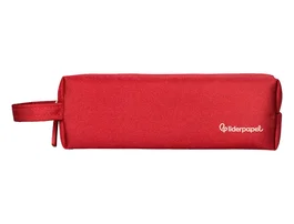 Liderpapel Estuche portatodo Classic rectangular con asa rojo