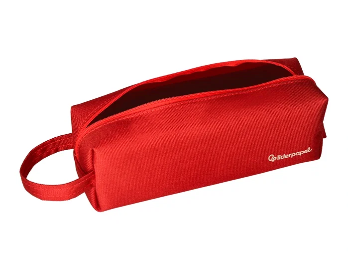 Liderpapel Estuche portatodo Classic rectangular con asa rojo